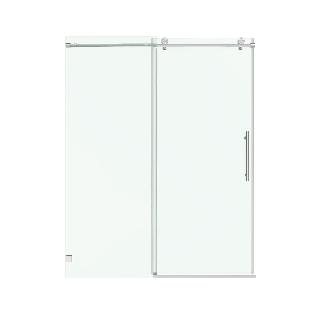 Soft-Closing Single Sliding Frameless Shower Door Round Guide Rail - SS14