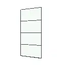 French Fixed Screen Shower Door in Matte Black with Grid Glass - W01C