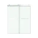 Double Sliding Frameless Shower Door with Two Towel Bars - DS01