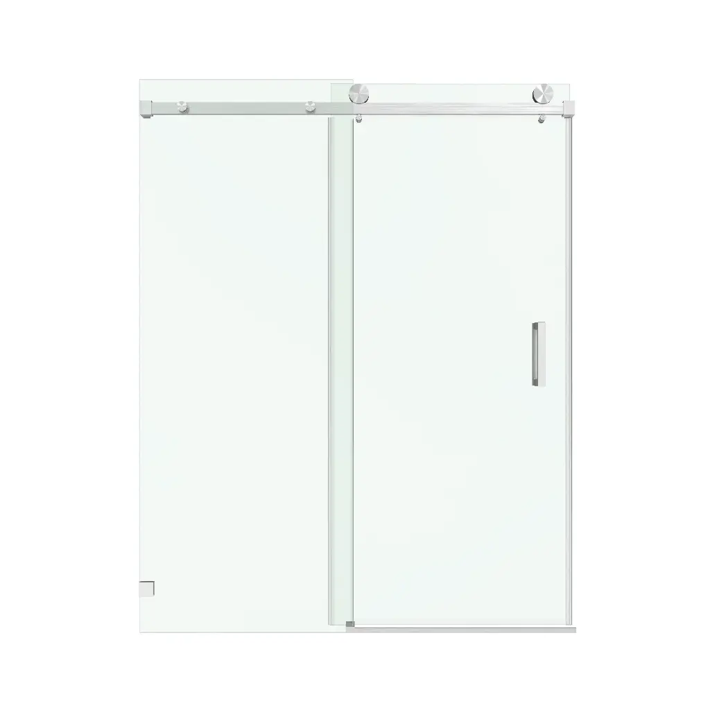 Single Sliding Frameless Shower Door with Square Guide Rail - SS05