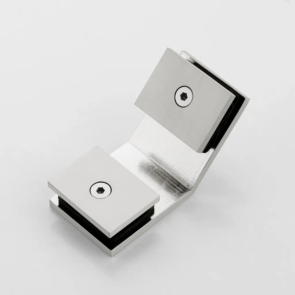 Square 135° Glass to Glass Clamp