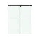 DS01 Glass Panel -Double Sliding Frameless Shower Door with Two Towel Bars