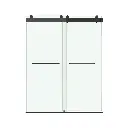 DS13 Glass Panel - Soft-Closing Double Sliding Frameless Shower Door with Two Towel Bars 