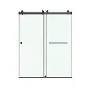 DS01H Glass Panel - Double Sliding Frameless Shower Door with One Finger Pull 