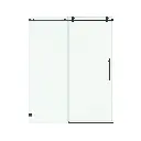 SS14 Glass Panel -Soft-Closing Single Sliding Frameless Shower Door Round Guide Rail