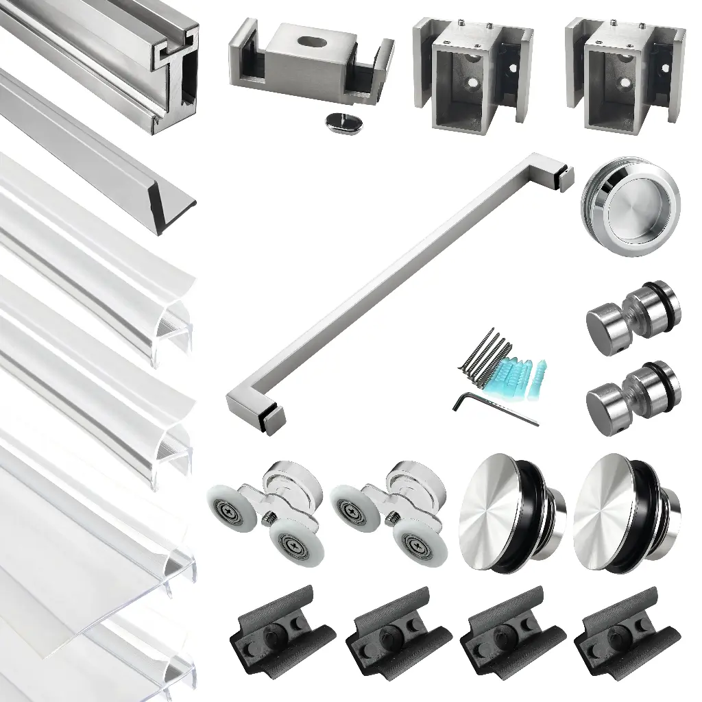 DS02A Hardware Kit - Double Sliding Frameless Shower Door 