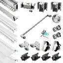DS02A Hardware Kit - Double Sliding Frameless Shower Door 