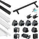 SS04 Hardware Kit - Single Sliding Frameless Shower Door with Round Guide Rail