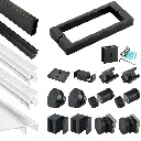 SS05 Hardware Kit - Single Sliding Frameless Shower Door with Square Guide Rail 