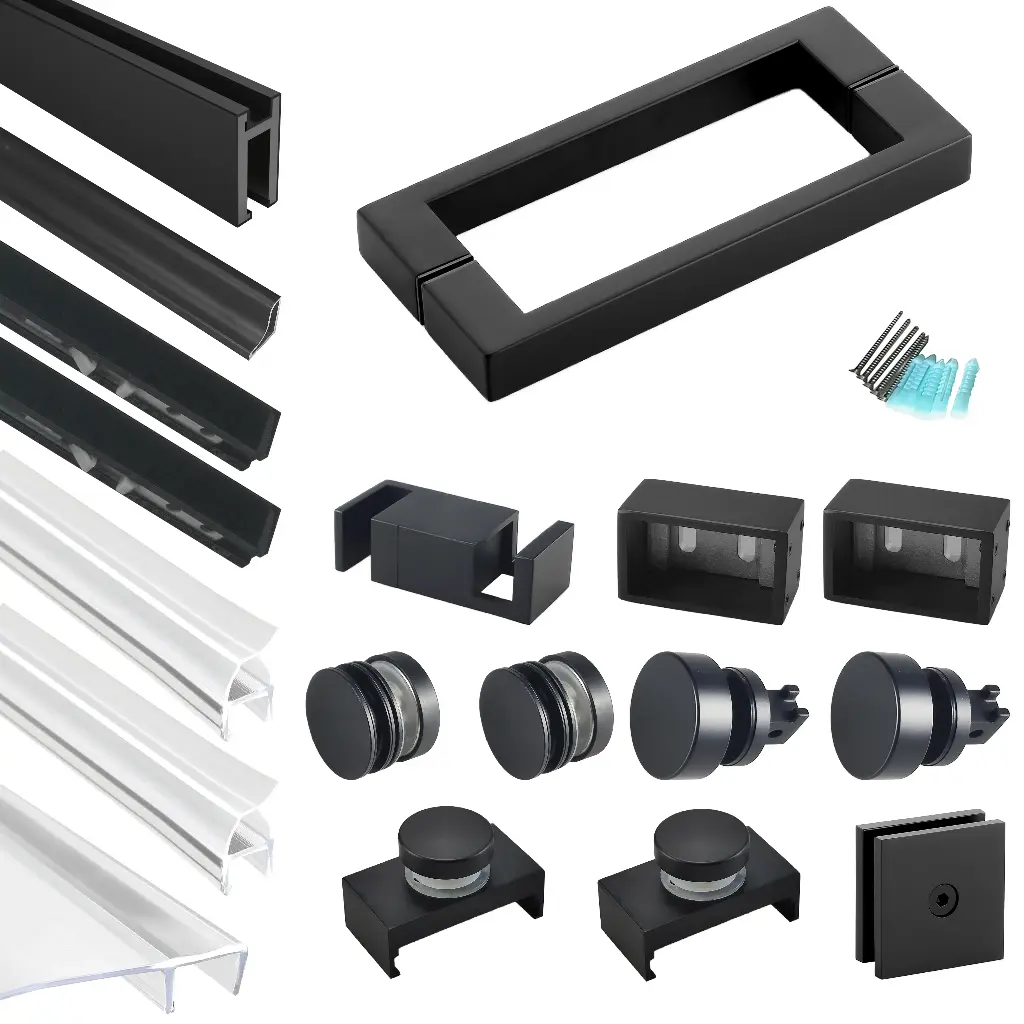 SS13 Hardware Kit - Soft-Closing Frameless Single Sliding Shower Door