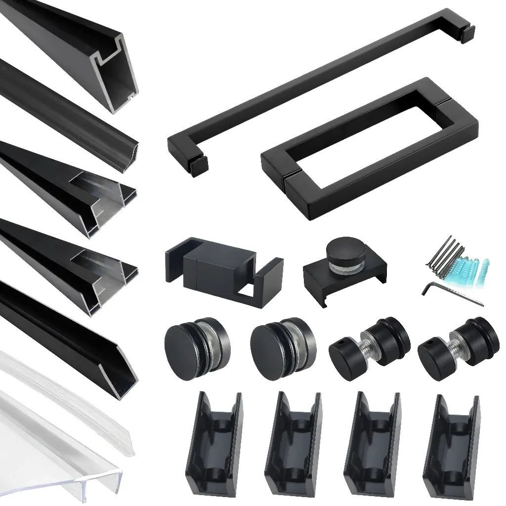 SS13S Hardware Kit - Single Sliding Semi Frameless Shower Door