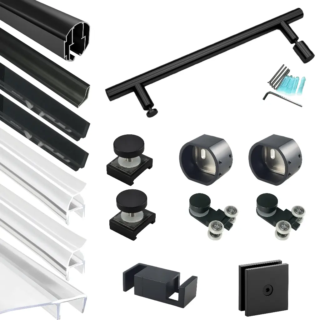 SS12 Hardware Kit - Soft-Closing Single Sliding Frameless Shower Door