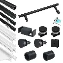 SS14 Hardware Kit - Soft-Closing Single Sliding Frameless Shower Door Round Guide Rail