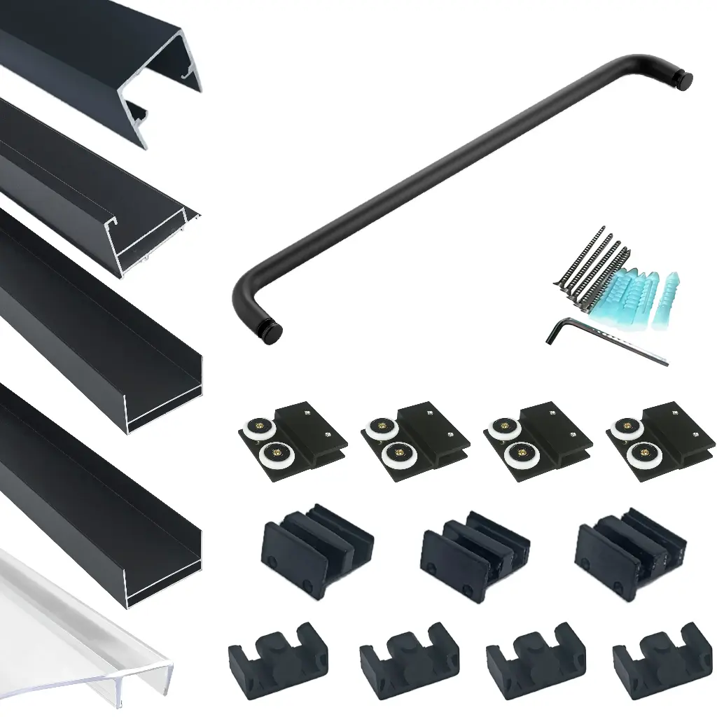 DS07 Hardware Kit - Double Sliding Framed Shower Door with Two Towel Bars