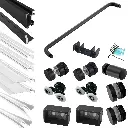 DS03 Hardware Kit - Double Sliding Frameless Shower Door Aluminum Guide Rail