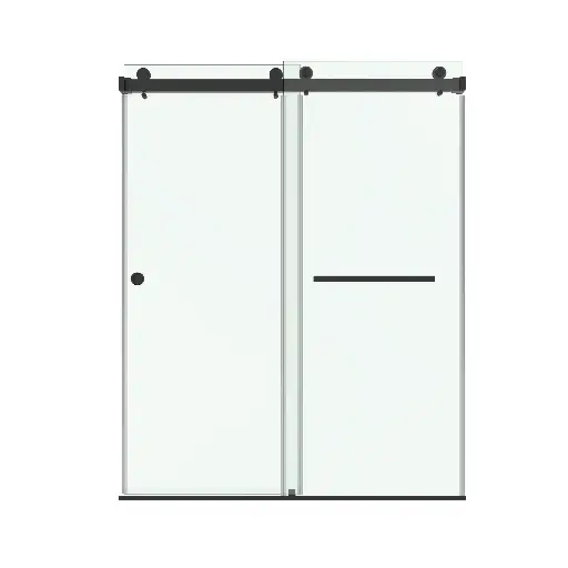 DS01H Glass Panel - Double Sliding Frameless Shower Door with One Finger Pull 