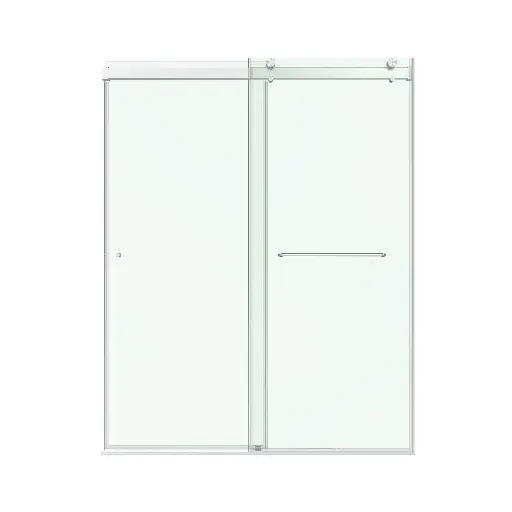 DS03 Glass Panel - Double Sliding Frameless Shower Door Aluminum Guide Rail