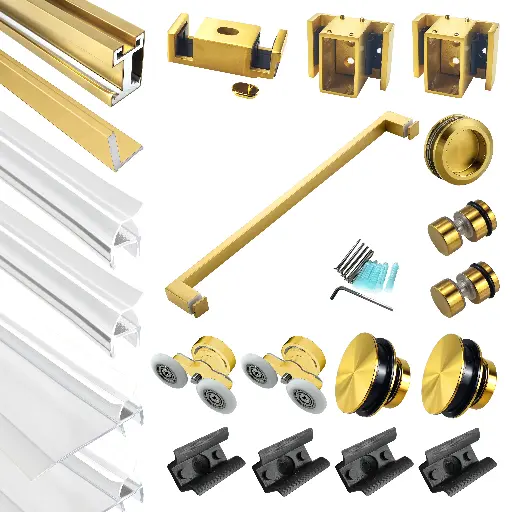 DS02A Hardware Kit - Double Sliding Frameless Shower Door 