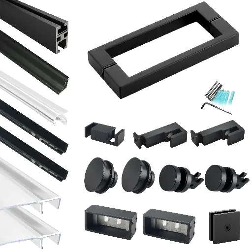SS08 Hardware Kit - Soft-Closing Single Sliding Frameless Shower Door