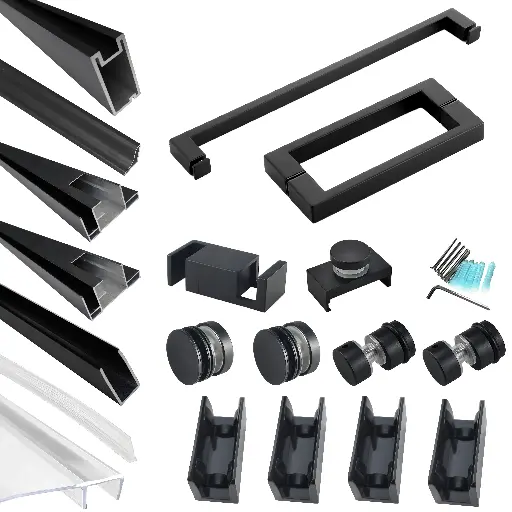 SS13S Hardware Kit - Single Sliding Semi Frameless Shower Door