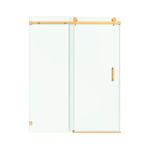 Single Sliding Frameless Shower Door with Square Guide Rail - SS05